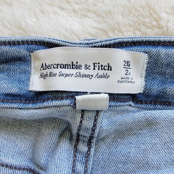 A&F High Rise Distressed Super Skinny Ankle Jeans - Picture 5 of 5